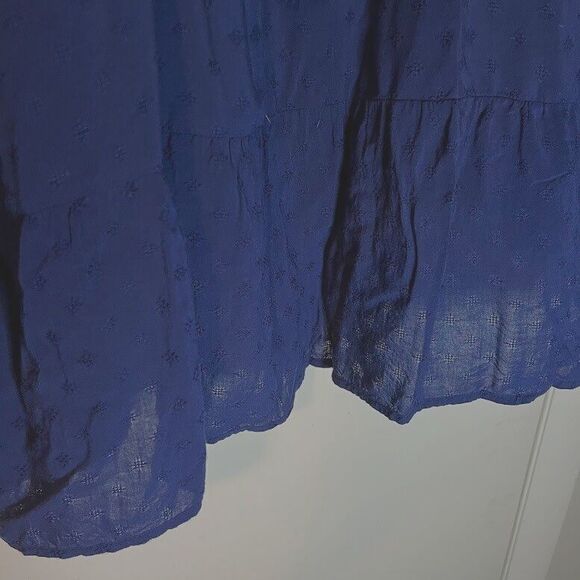 Lane Bryant Business Casual Dressy Peasant Navy Blue Long Sleeve Blouse SZ 24 - Picture 6 of 6